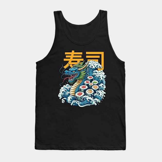 Great sushi dragon - retro Tank Top by Syntax Wear